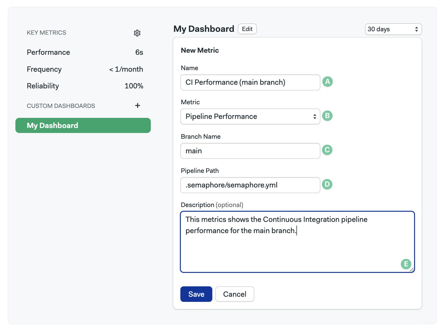 Adding a metric to a custom dashboard