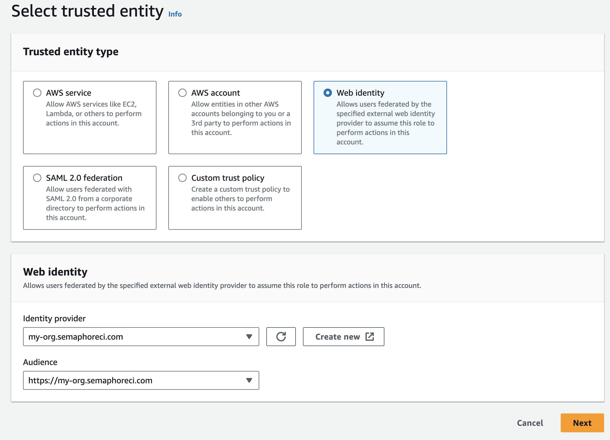 Adding an OIDC role