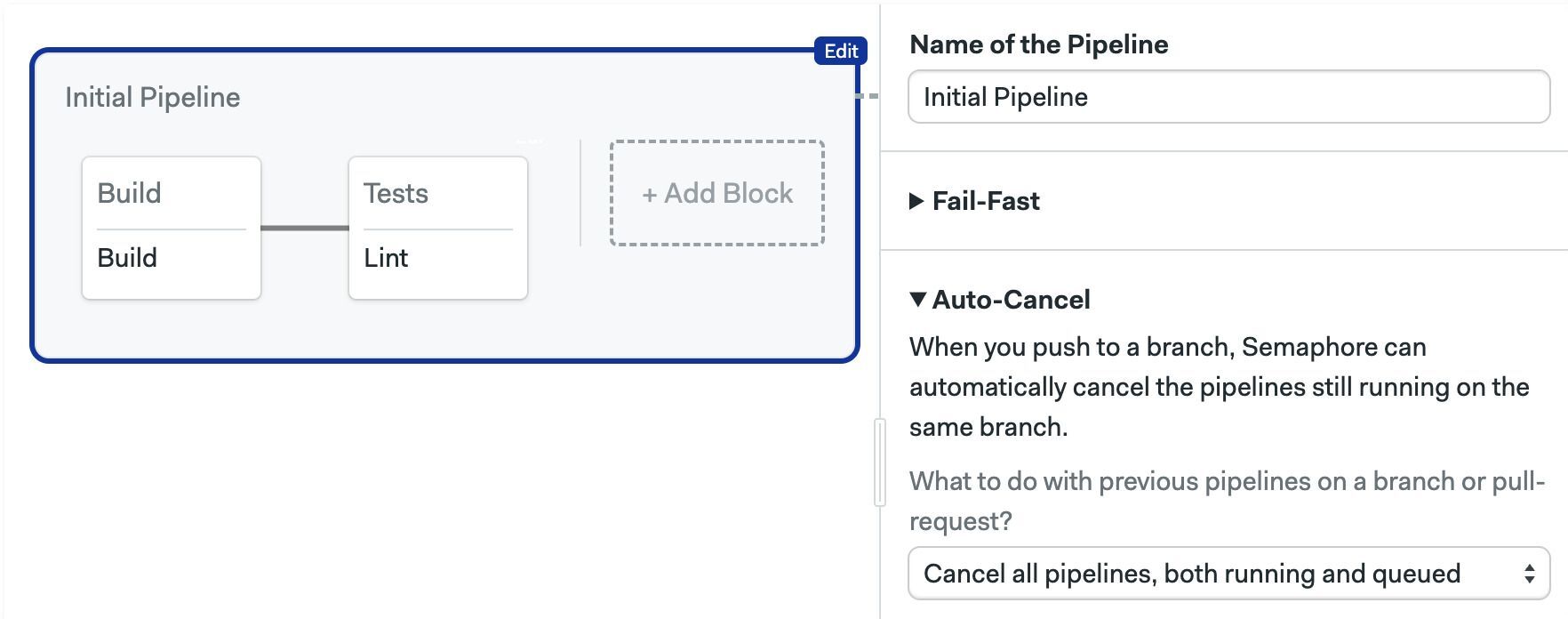 Defining an auto-cancel strategy