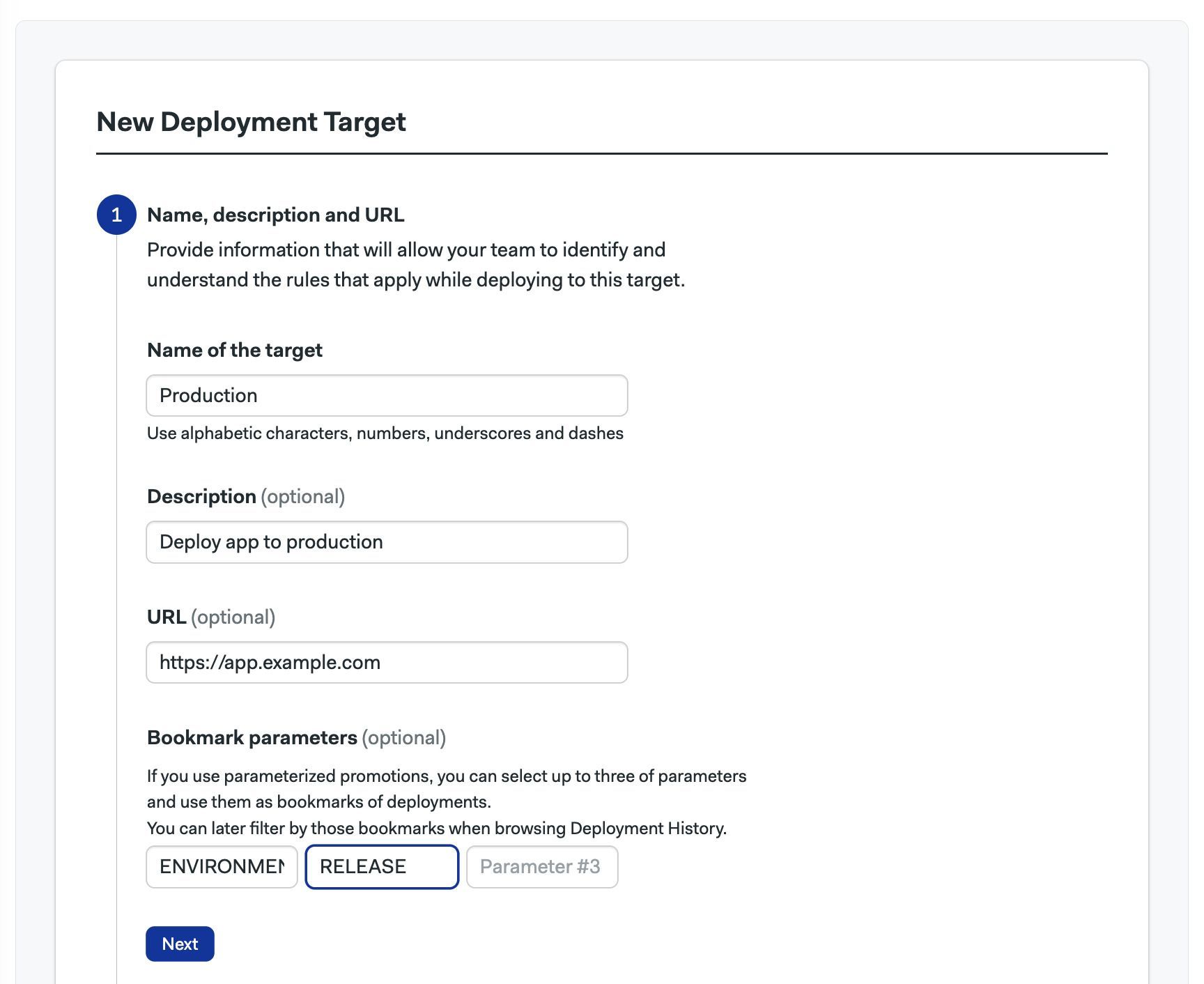 Example deployment target