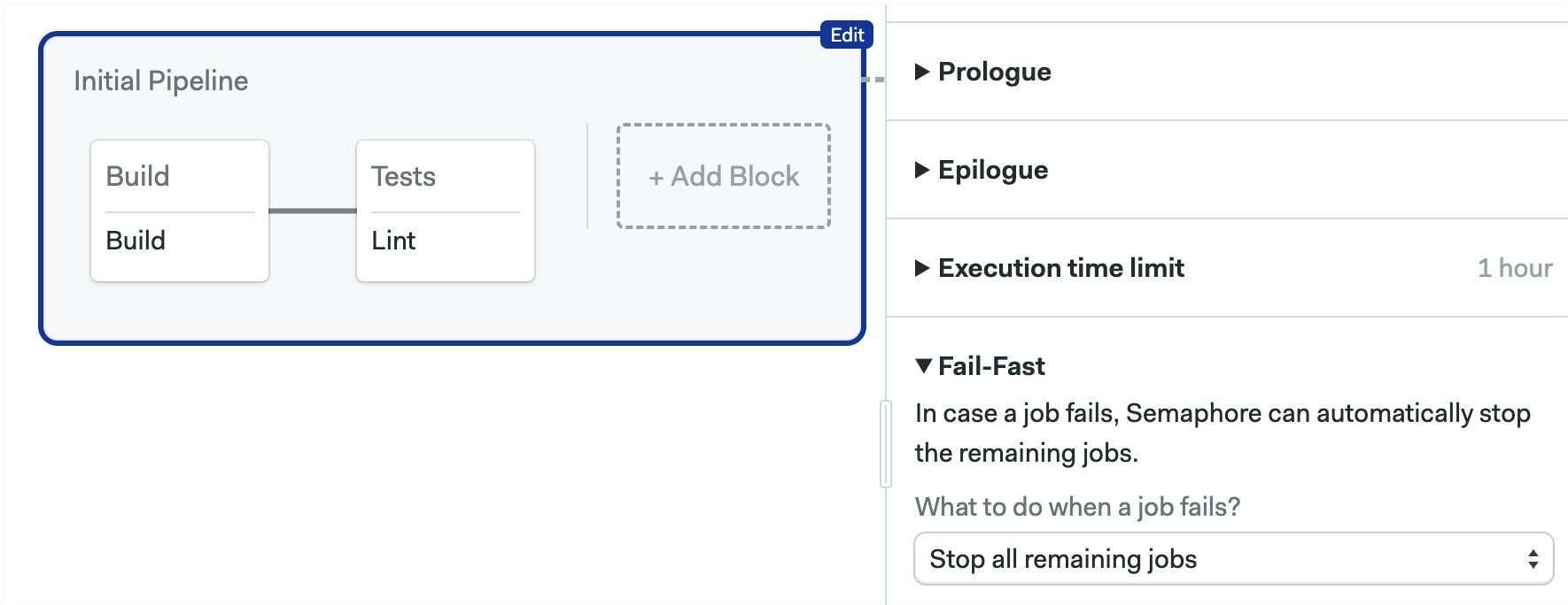 Setting the fail fast strategy