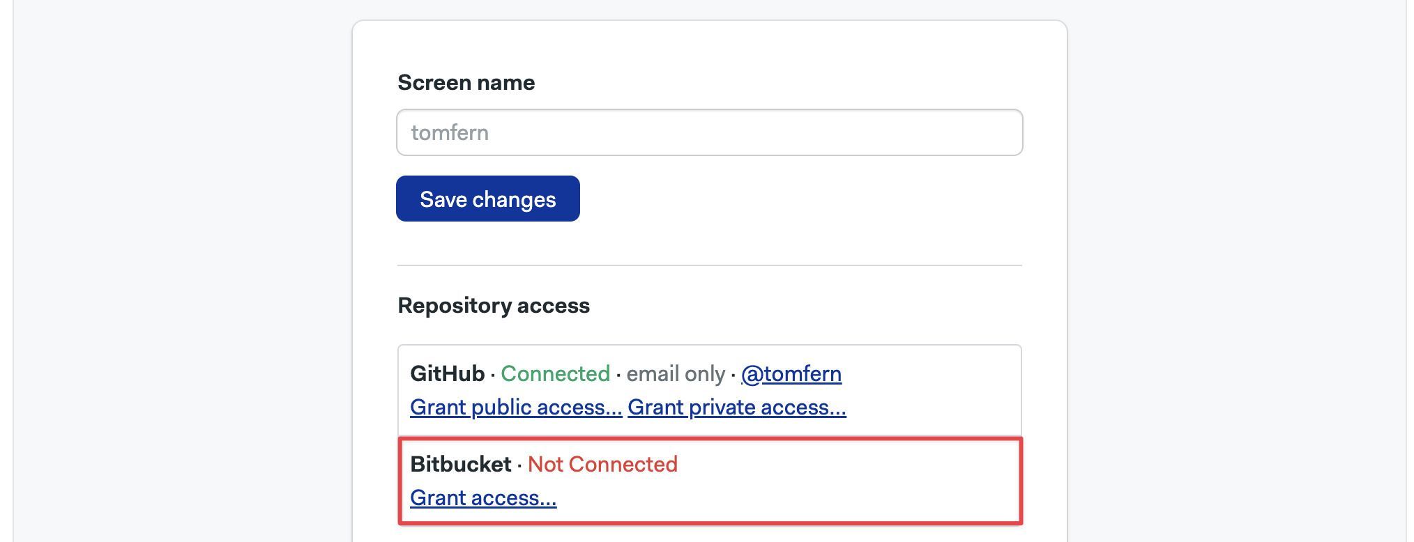 Grant access to BitBucket