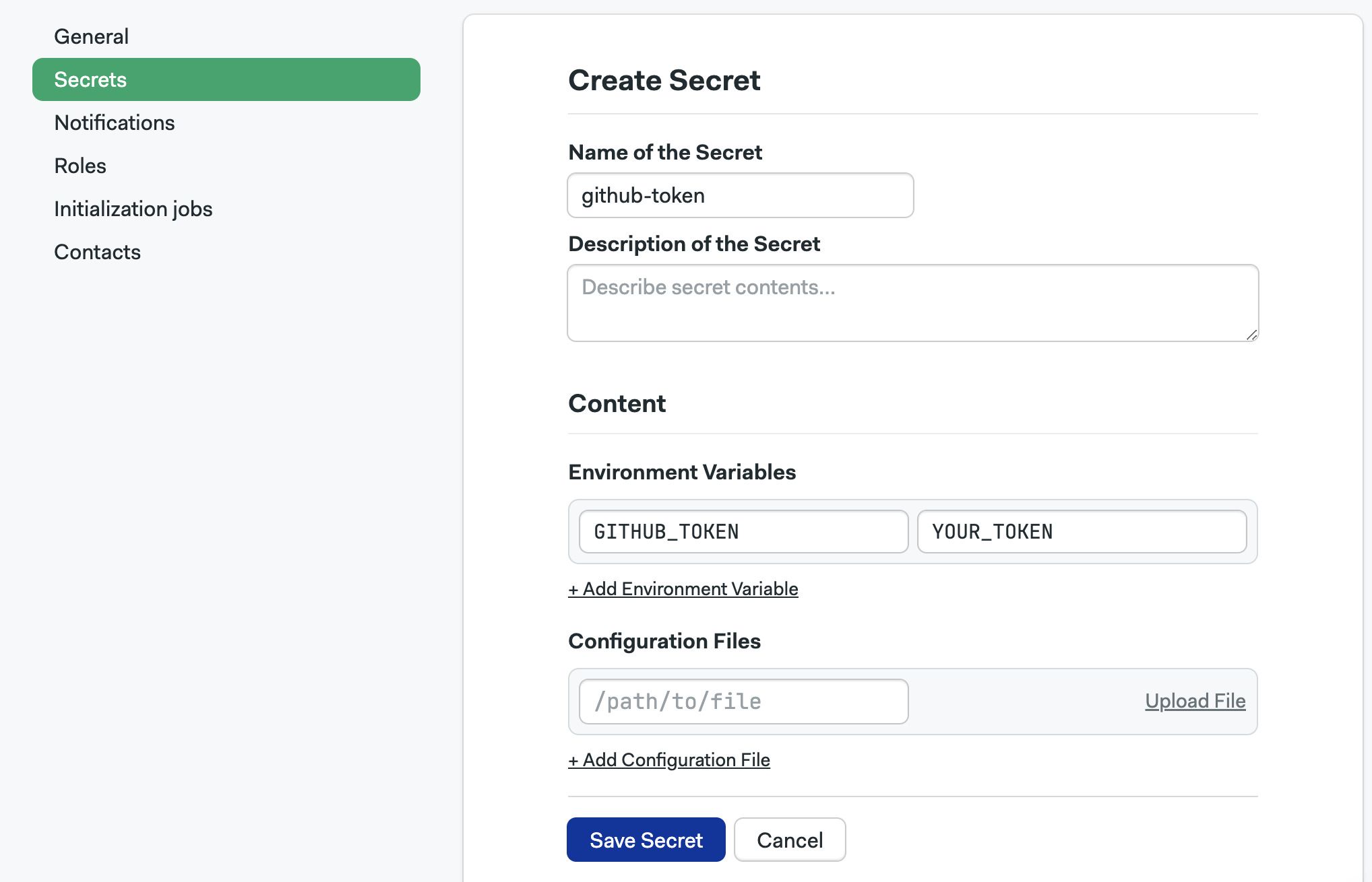GitHub Token Secret