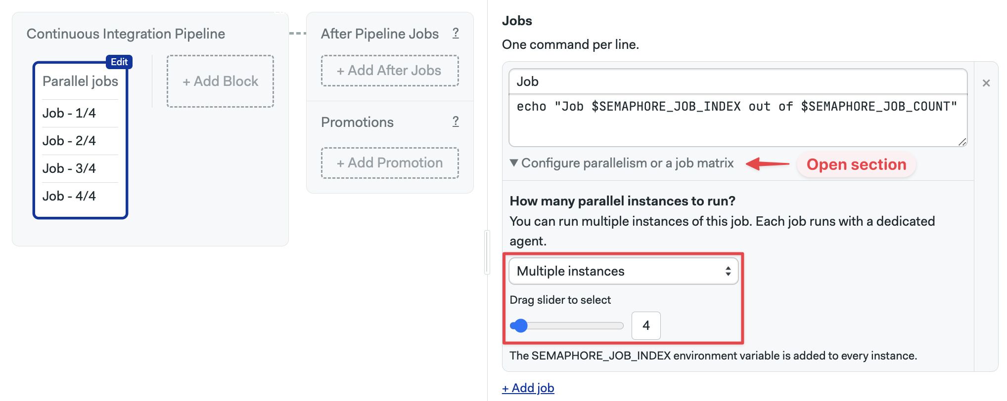 Setting up job parallelism