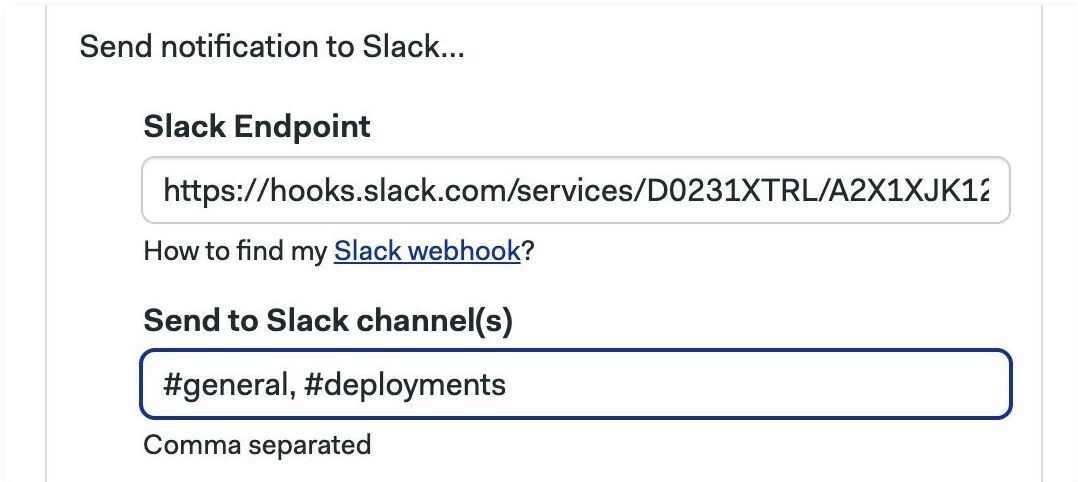 Adding an Slack webhook