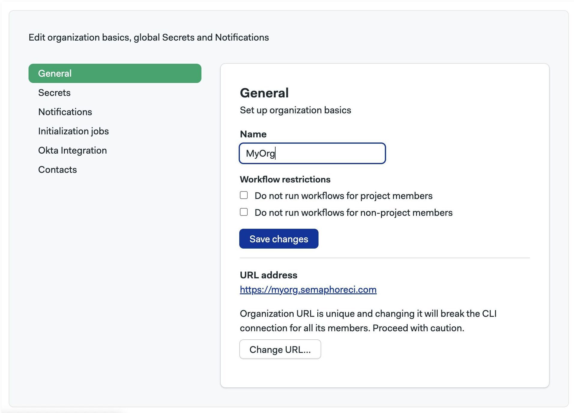 General settings