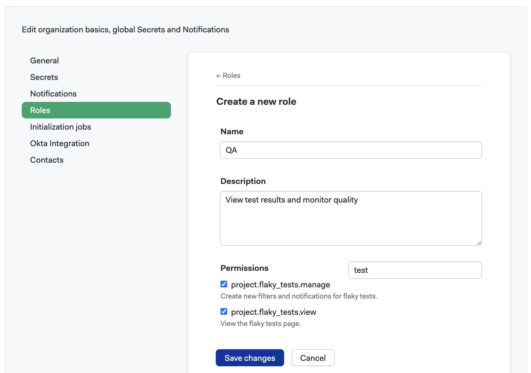 Creating a project custom role