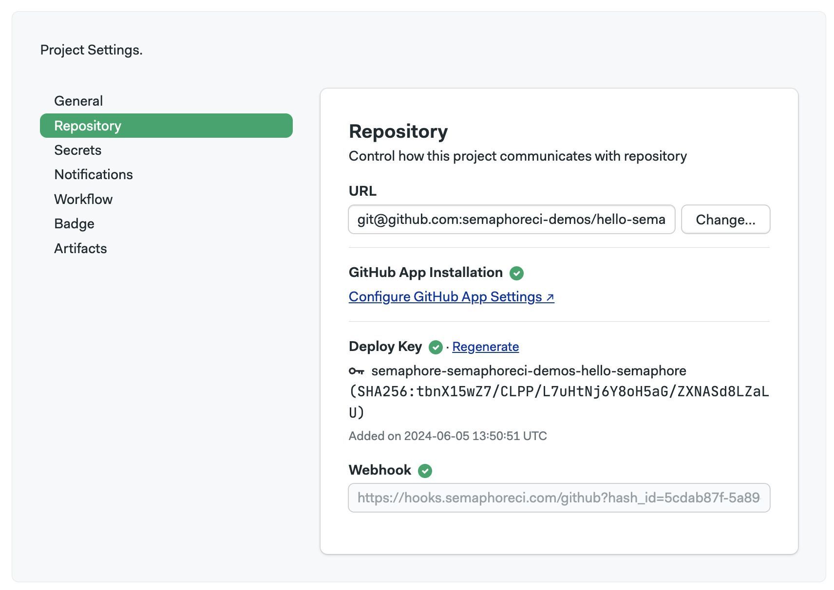 Repository settings