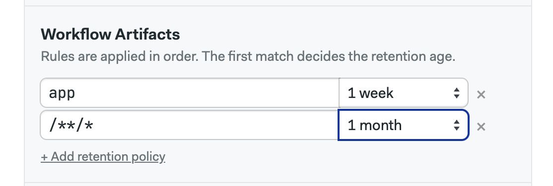 Setting up workflow artifact retention policies