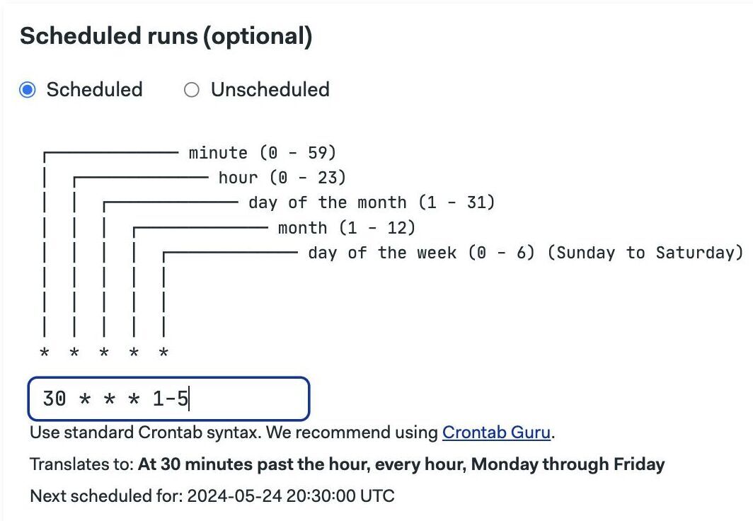 Task creation step 4: schedule