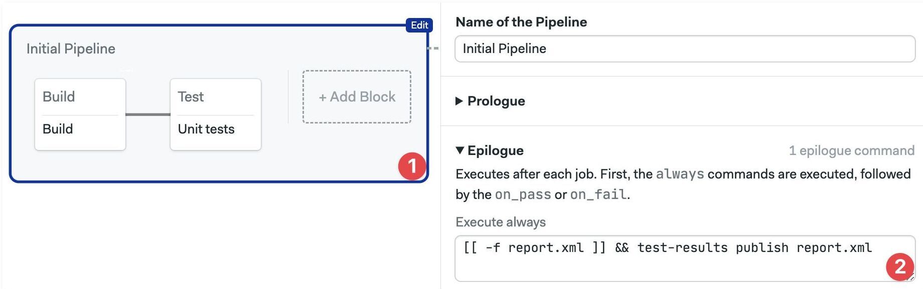 The epilogue is executed in every job in the pipeline