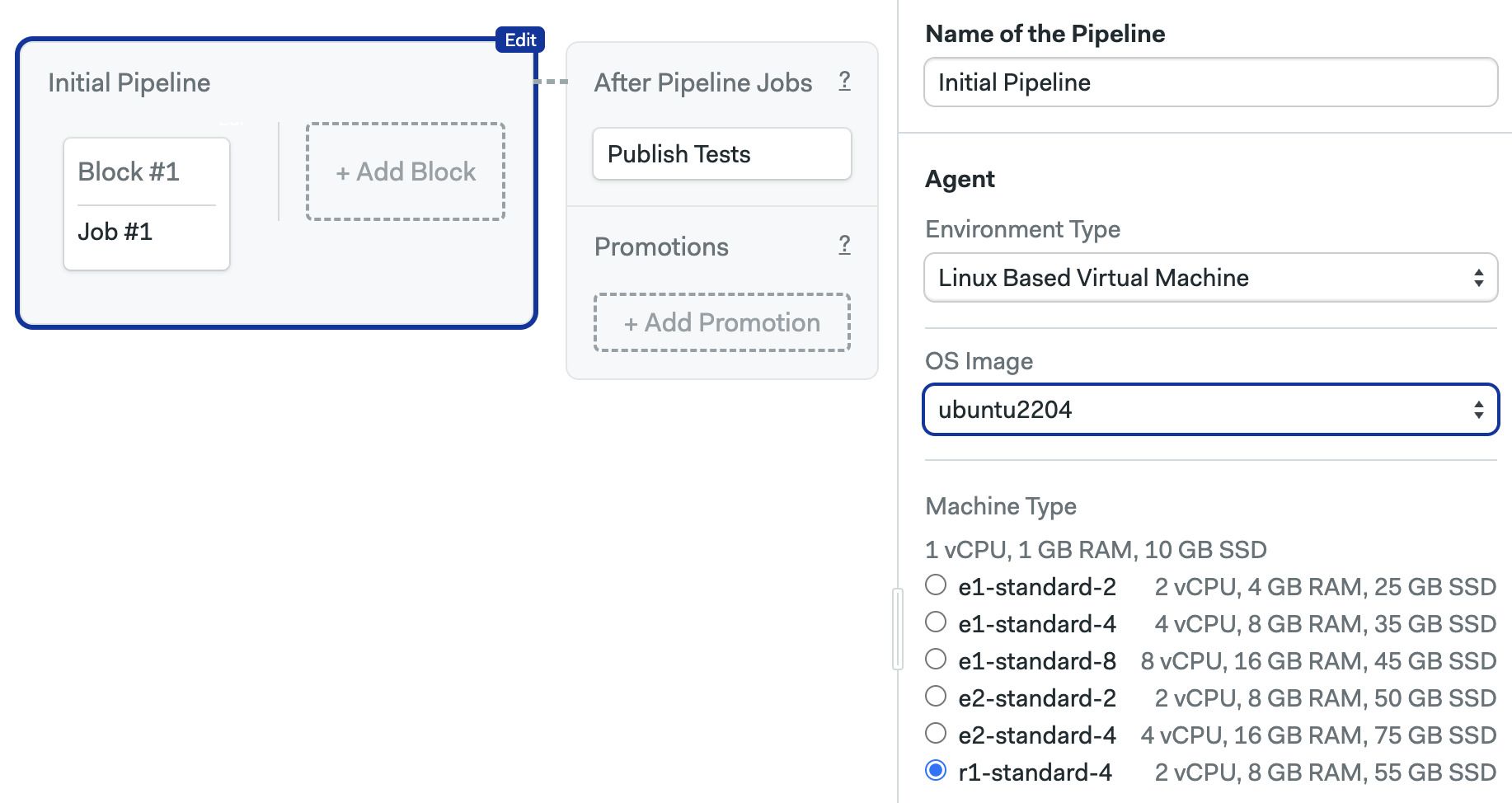 Selecting the Ubuntu 24.04 using the workflow editor