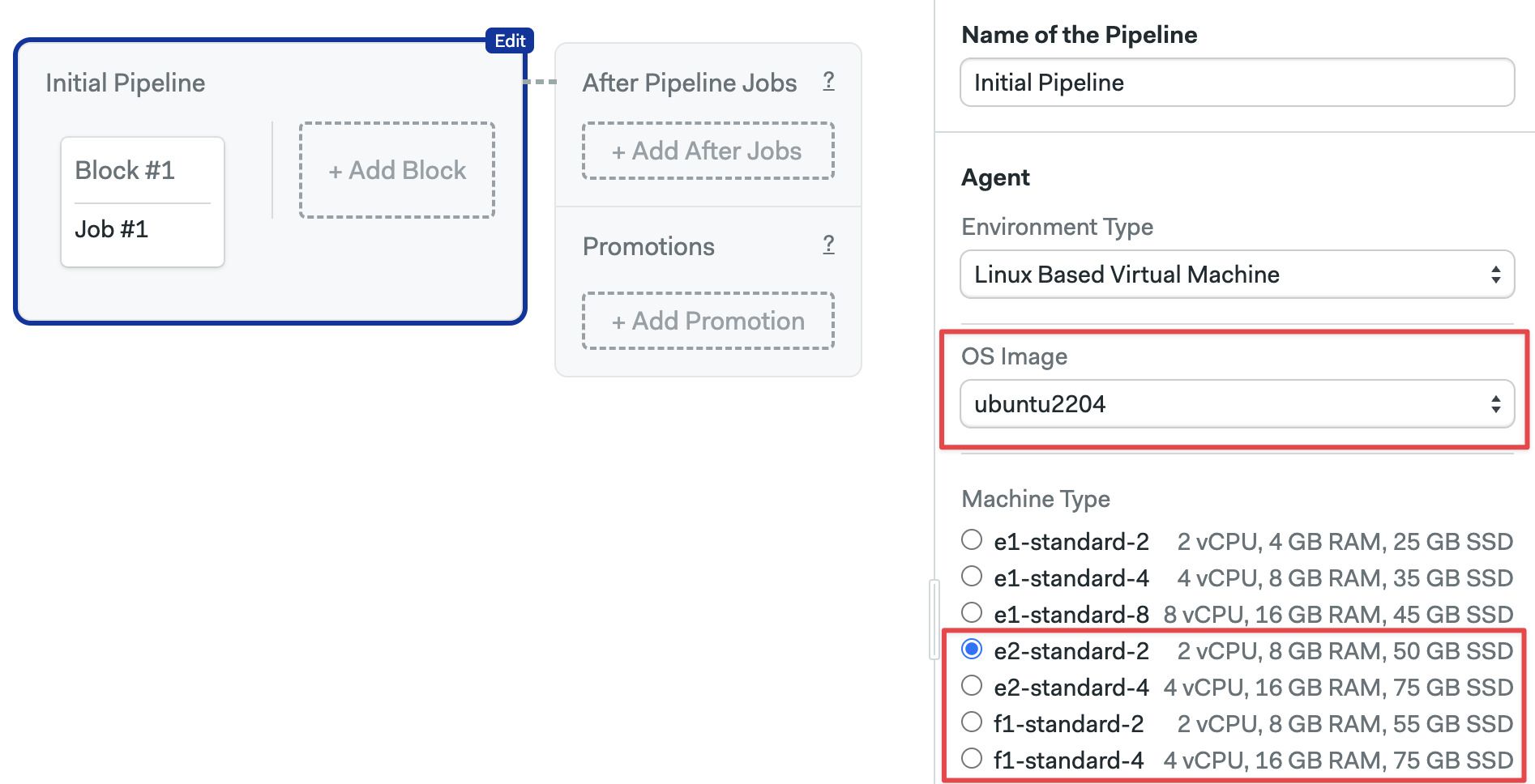 Selecting the Ubuntu 22.04 using the workflow editor