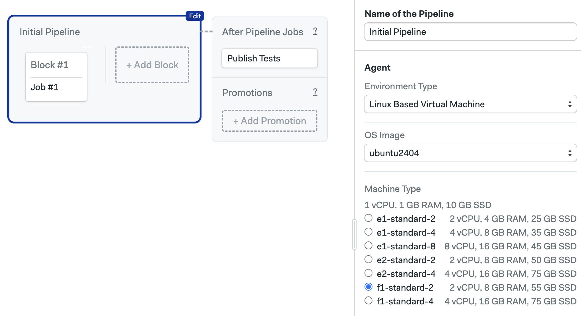 Selecting the Ubuntu 24.04 using the workflow editor