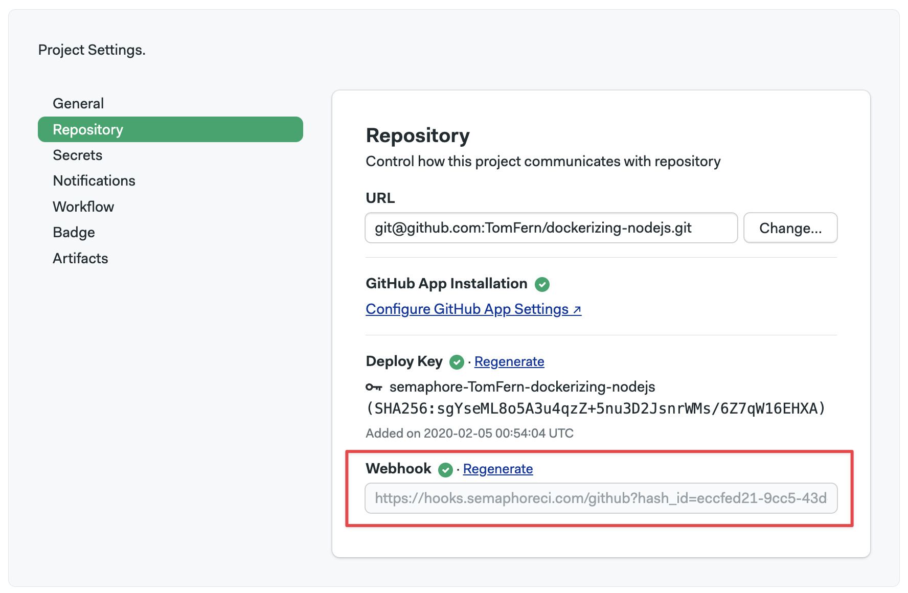 Checking the status of the deploy key