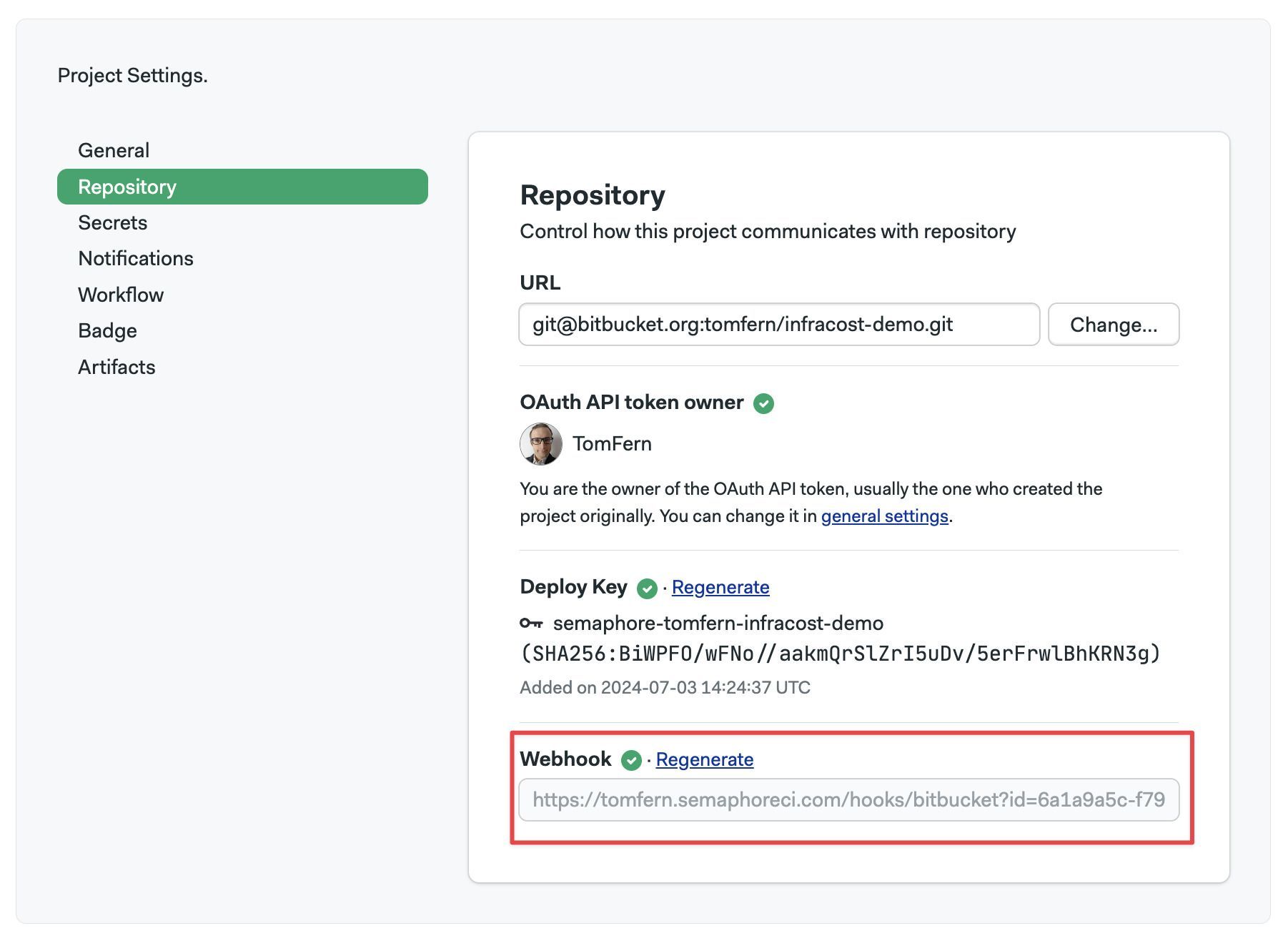 Checking the status of the deploy key