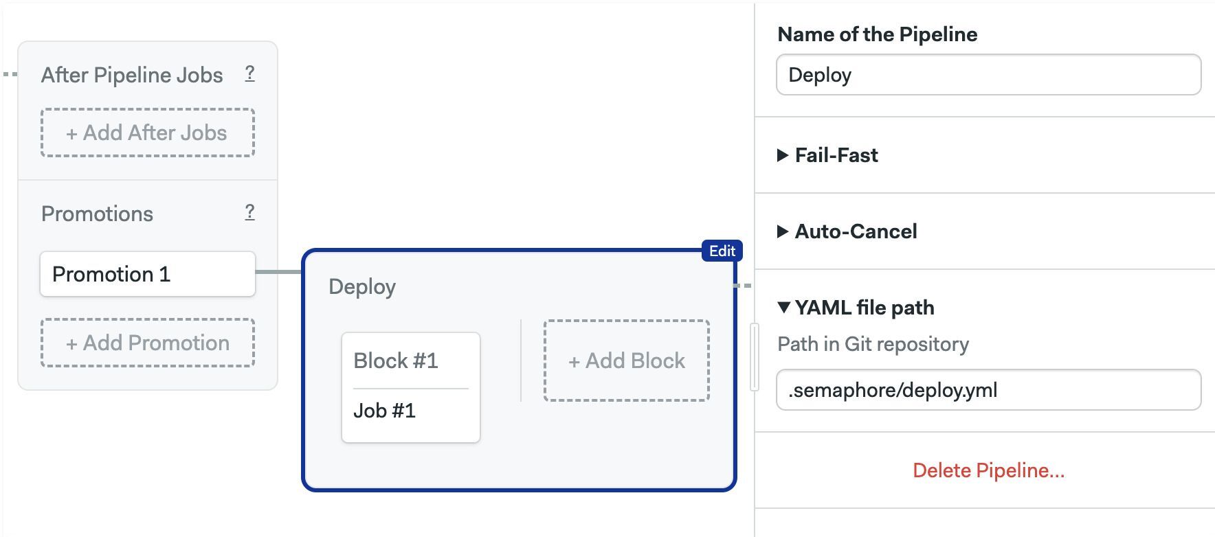 Changing the pipeline configuration path